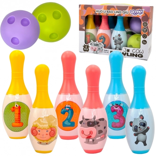 Quilles pour enfants avec animaux et chiffres