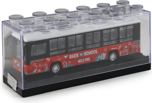 Metal bus with opening doors