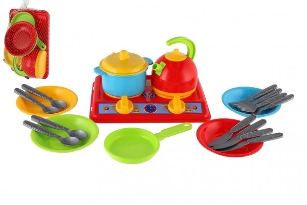 Set keukengerei met kookplaat
