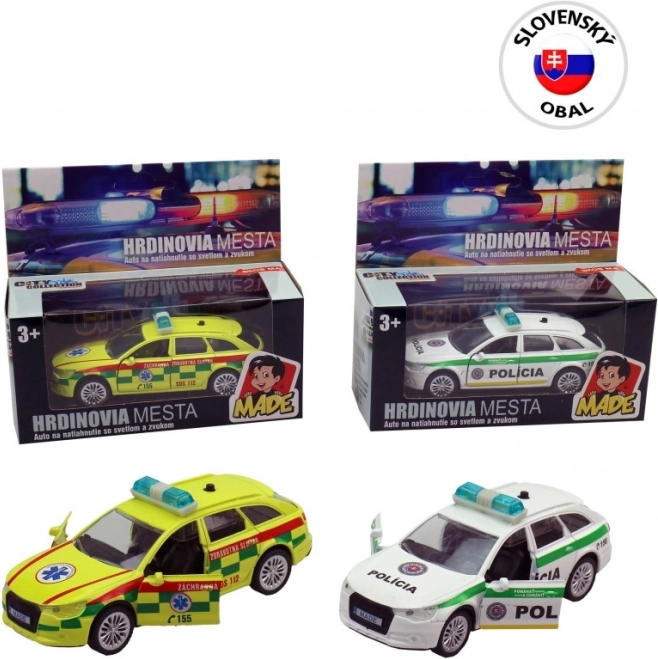 Emergency Service and Police Car Pullback