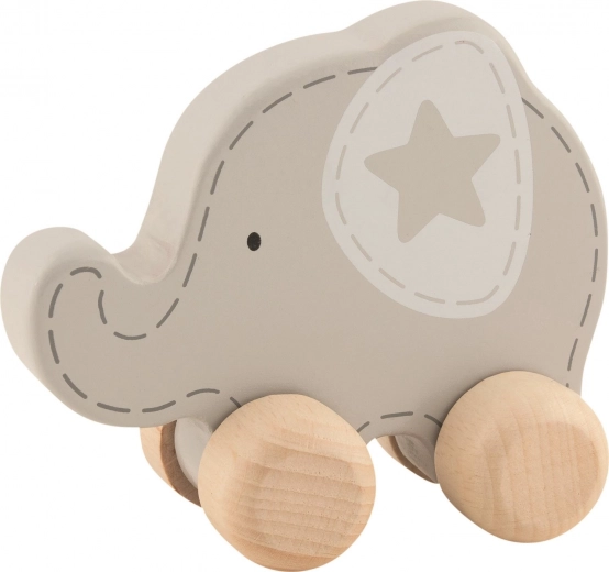 Goki houten duw-olifant