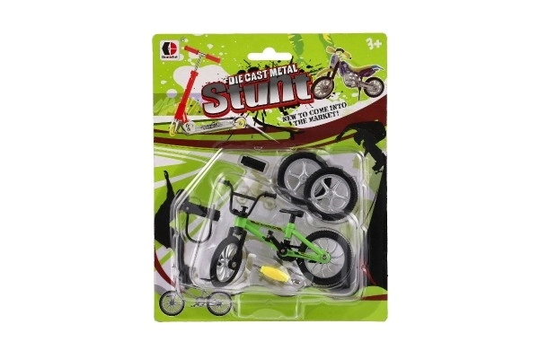Vingertop fiets 10cm schroefbaar plastic 3 kleuren op kaart 17x21x4cm