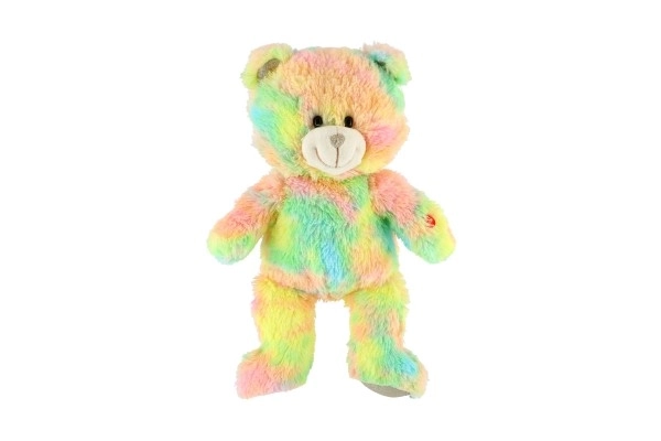 Droombeer regenboog knuffel 40cm op batterijen met licht en geluid in zak