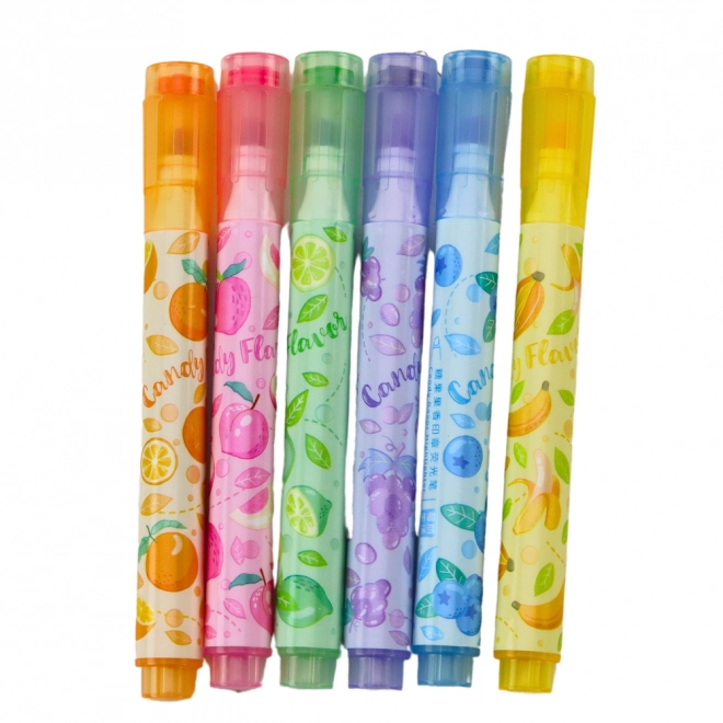 Bunte Fruchtmarker mit Stempel - Set 6 Stk
