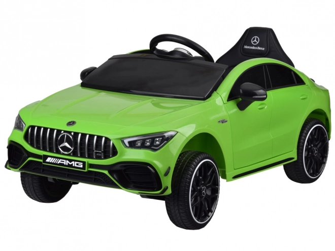 Elektrische kinderauto Mercedes AMG CLA 45s met schommelfunctie – Groen