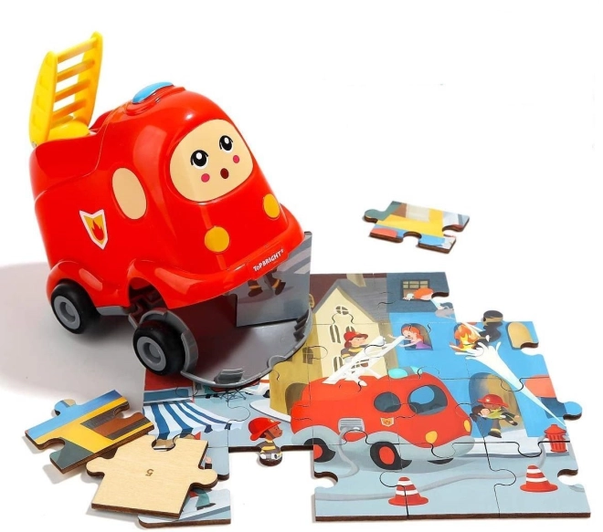 Puzzle und Auto in einem