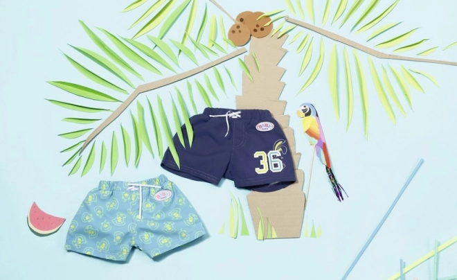 Baby born sommerliche Badeshorts blau