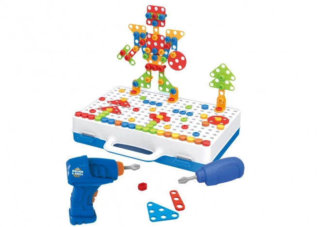 Kit de construction créatif avec perceuse et mallette