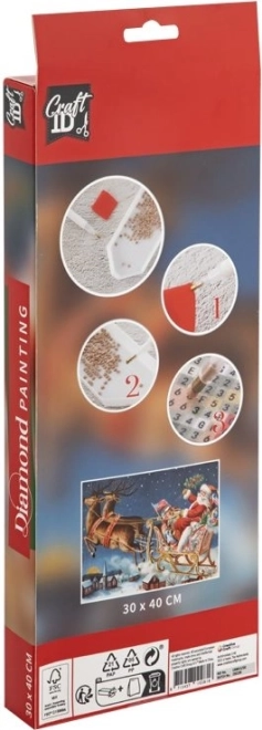 Diamantschilderen Kerstman 30x40cm