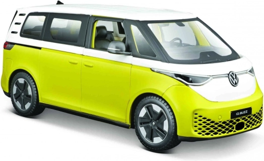 Model van metalen auto Volkswagen 2023 ID. Buzz geel 1:24