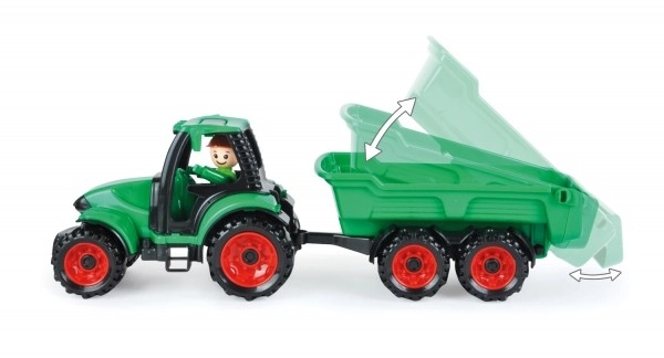 Auto Truckies tractor met aanhanger kunststof 32cm met figuur in doos 24m+