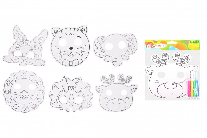 Creatieve set 22,5x20,5 cm masker + 4 stuks stift + touwtje
