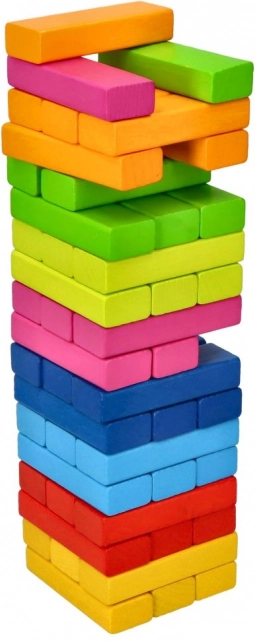 goki balans-toren van houten blokken – regenboog bouwspel