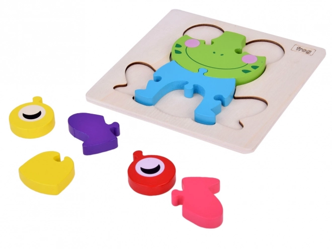 Puzzle 3D en bois grenouille Montessori