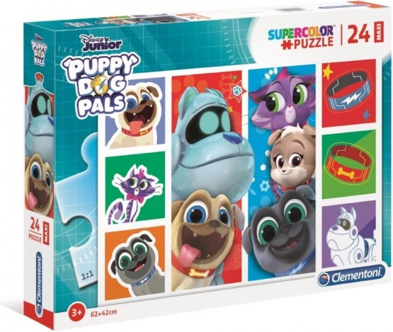 Puzzle 24 pièces Maxi Super Kolor PUPPY DOG PALS Clementoni