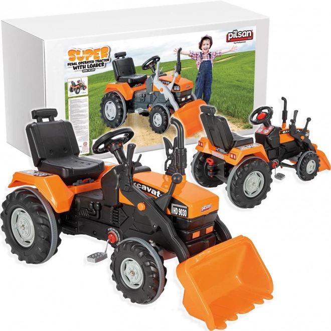 Pilsan Tractor op trappers met schop XXL oranje