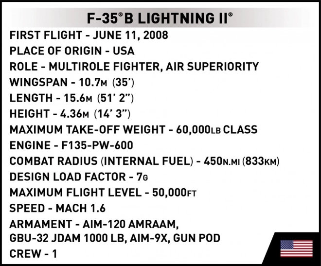 F-35B Lightning II Fighter Jet Model from Bricks