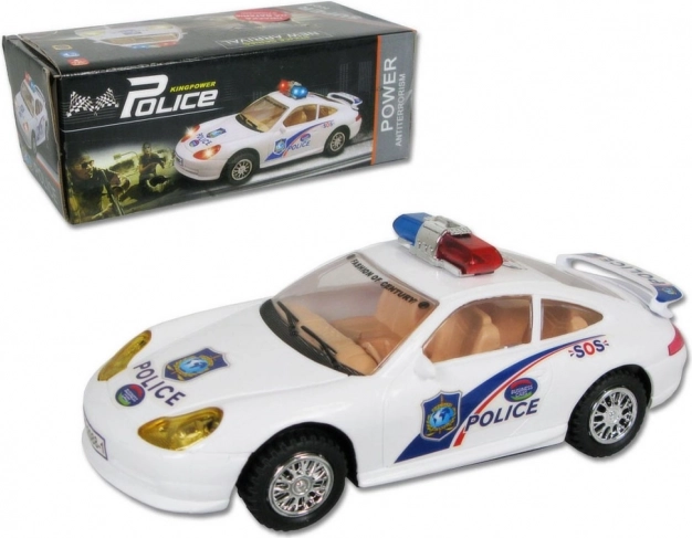 Polizeiauto mit Batterien