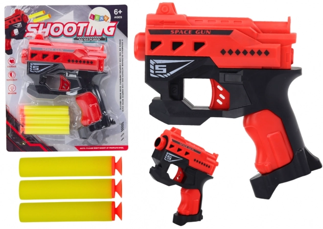 Mini schuimgeweer met zuignappen rood
