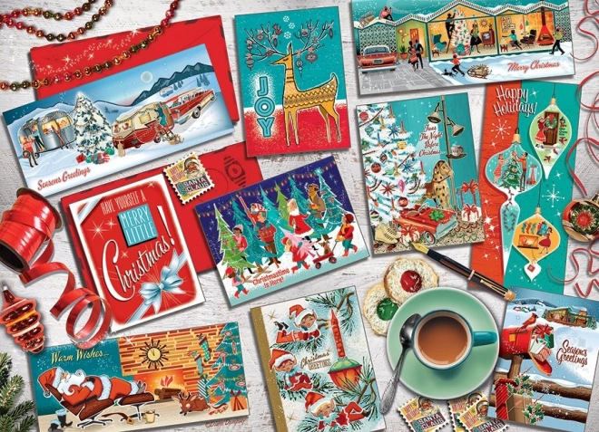Puzzle cartes de vœux de Noël 1000 pièces COBBLE HILL