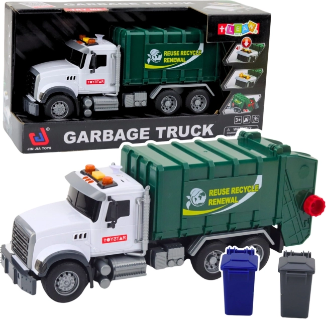 Camion-benne pour enfants avec lumières et sons 1:14, vert