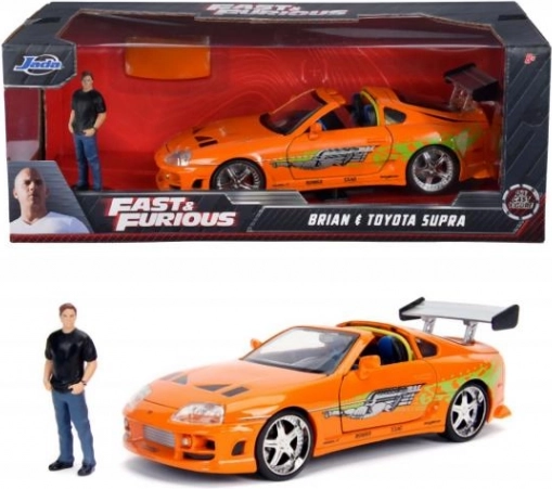 Fast & Furious Toyota Supra 1995 1:24 met Brian O’Conner figuur