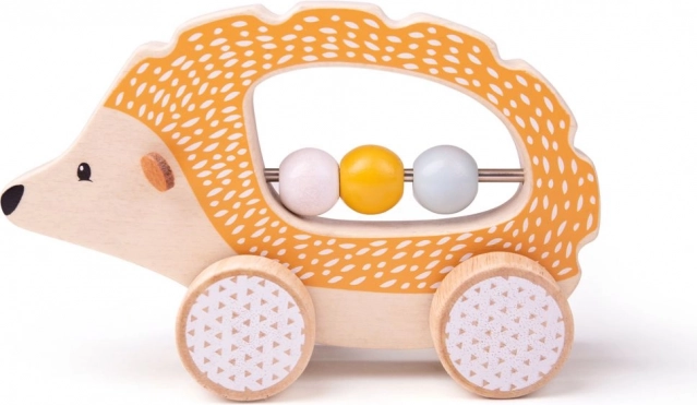 Jouet en bois Hérisson sur roulettes
