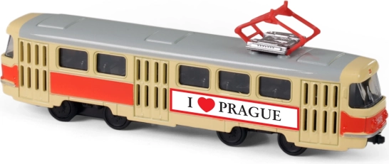 Retro Metal Tram 16 cm Prague
