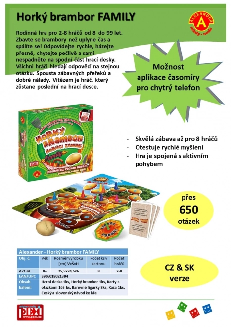 Patate chaude FAMILY jeu de société dans une boîte 25x25x6cm