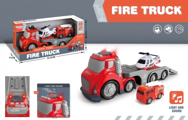 Rode Brandweerwagen CITY TRUCK met Geluids- en Lichteffecten