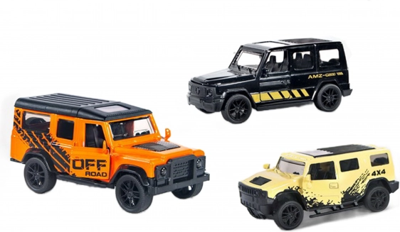 Metal off-road car with pullback 11 cm