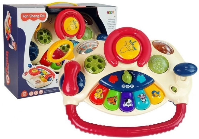 Interactive Steering Wheel for Kids with Piano, Animal Sounds, and Phone