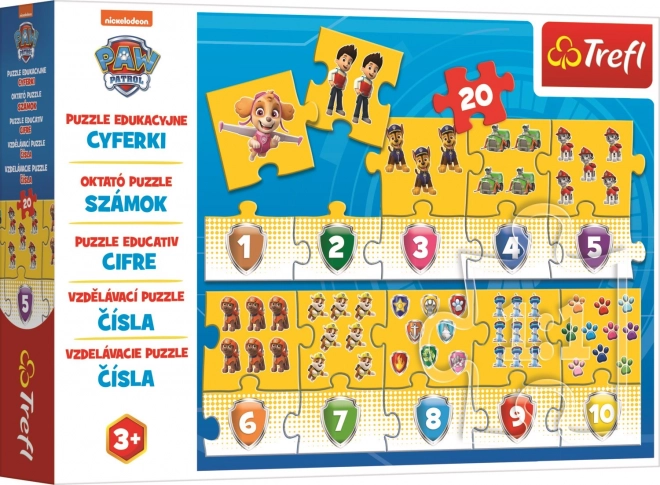 Lernpuzzle Zahlen Paw Patrol 20 Teile