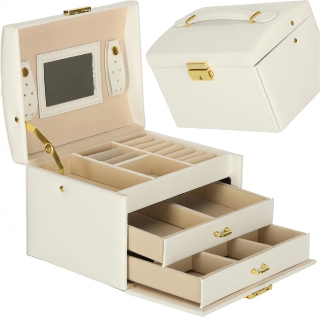 Boîte à bijoux blanche avec tiroirs