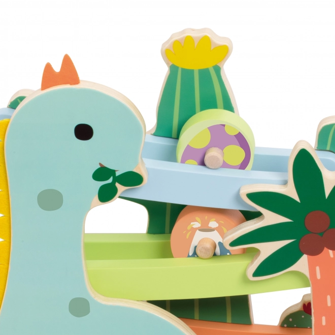 Klassieke houten dinosaurusbaan