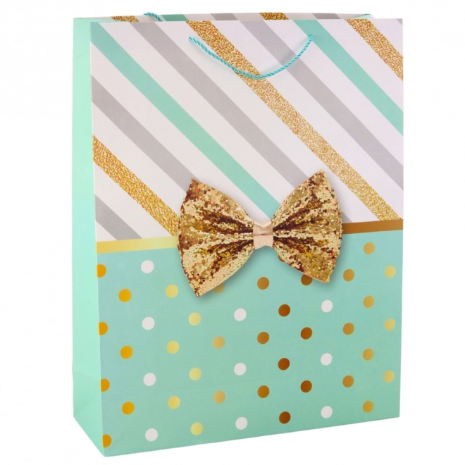 Grote cadeauzak met gouden strik