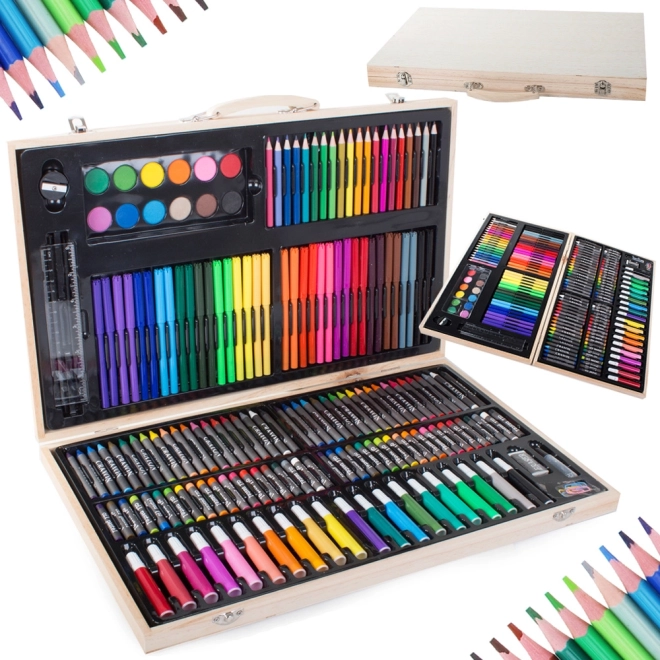 Kunstset in houten koffer 180 st.