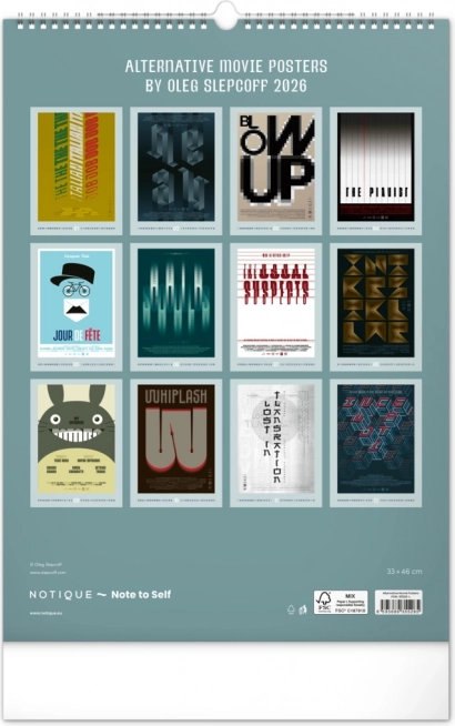 Wall Calendar Alternative Movie Posters 2026