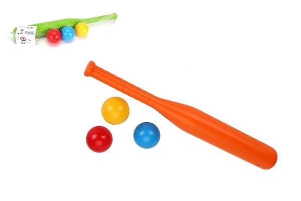 Kunststoff-Baseballschläger 50 cm mit 3 Bällen