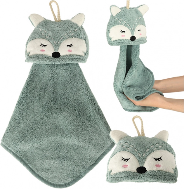 Petite serviette pour enfants 42 × 25 cm – Renard bleu