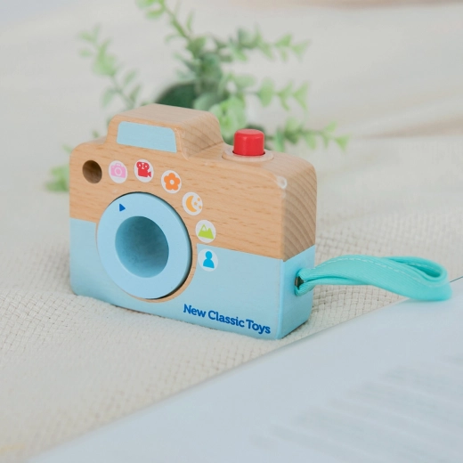 Appareil photo en bois pour enfants avec kaléidoscope