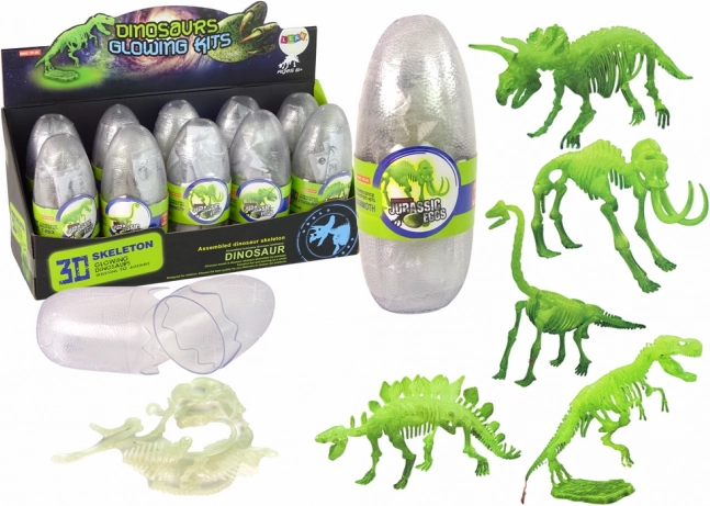 Glowing 3D Mammoth Skeleton in a Plastic Egg