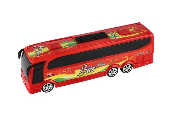 Plastic autobus 25cm met wrijvingsaandrijving in doosje