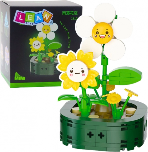Mini Construction Blocks Flowers with Faces White Yellow 142 pcs