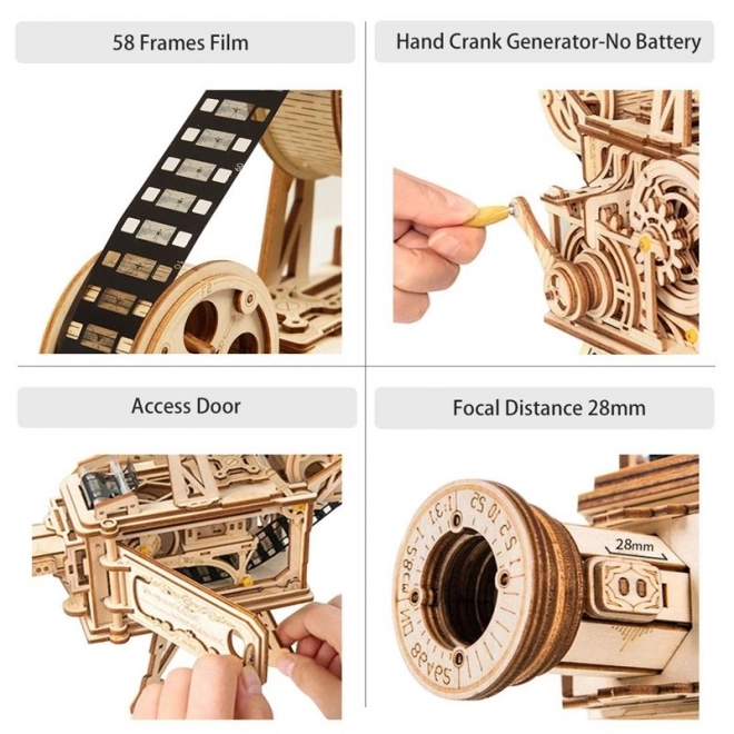 RoboTime 3D houten mechanische puzzel Filmprojector