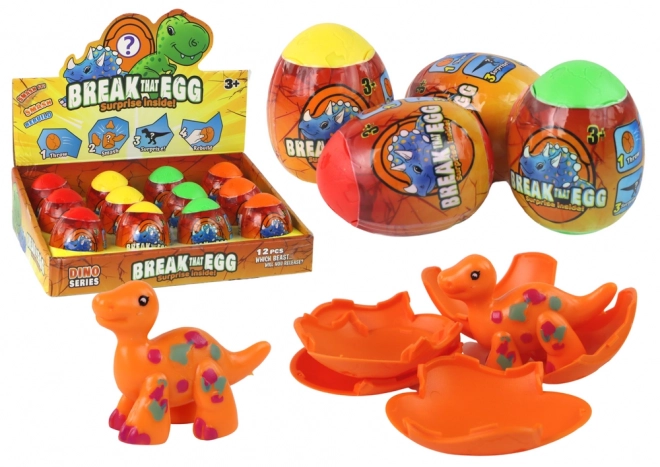 Magische knallende dinosaurus in eierschaal 4 kleuren 6 cm
