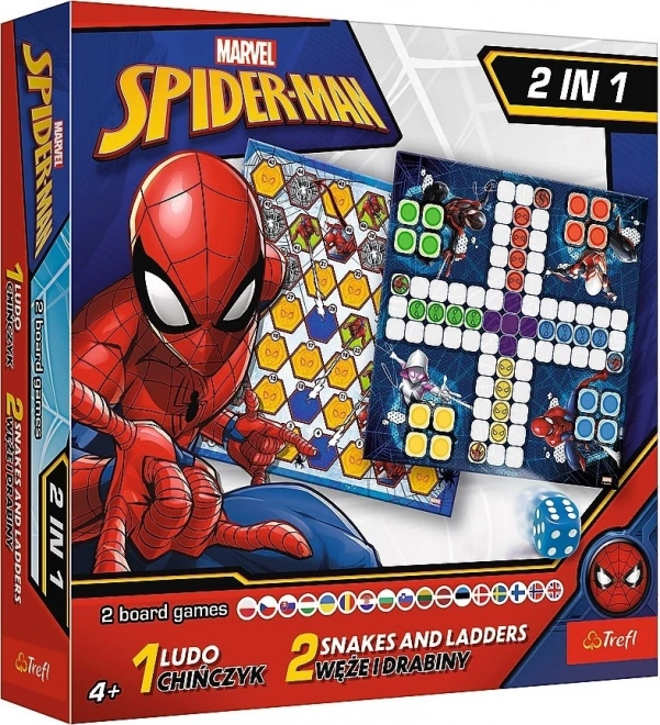 Spelletjesbundel 2in1 Mens erger je niet!, Slangen en ladders Spider-Man in doos 25x25x5,5cm