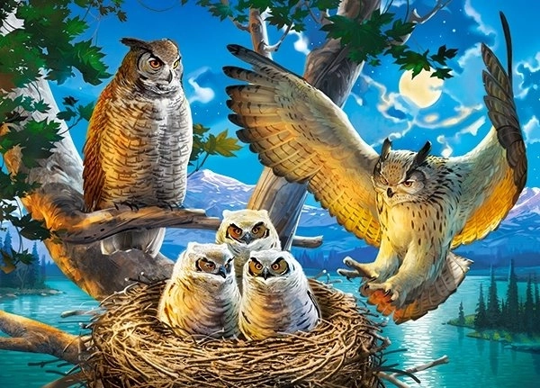 Puzzel 180 stukjes – Uilenfamilie