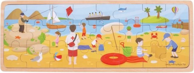 Houten puzzel Op het strand