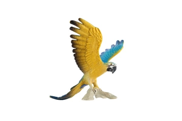 Ara ararauna plastic speelgoed 9cm in zak